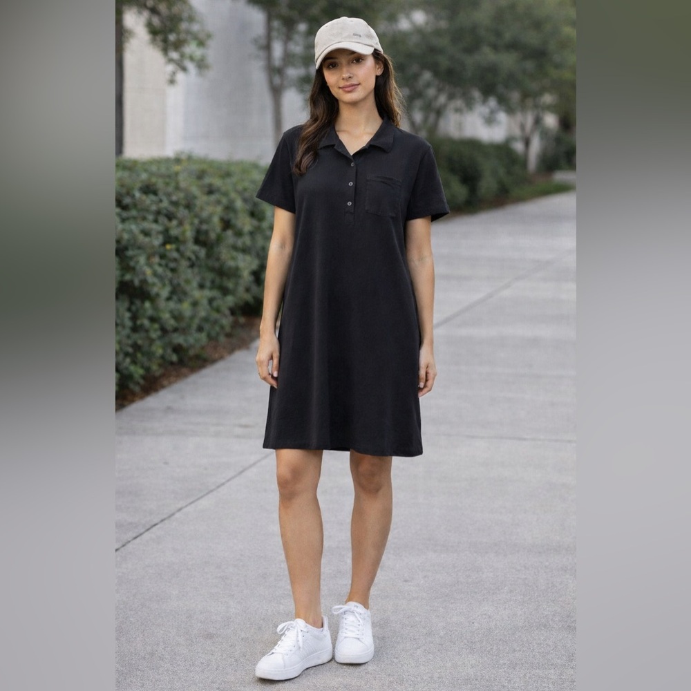 Kit and Ace Black Collared TShirt Dress Size XL